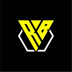 initials triangle R B has a simple modern minimalist design with cup decoration