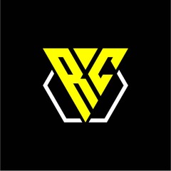 initials triangle R C has a simple modern minimalist design with cup decoration