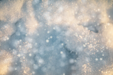 blurred winter background with snow