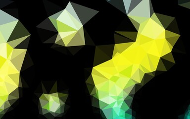 Light Green, Yellow vector shining triangular template. A sample with polygonal shapes. Polygonal design for your web site.
