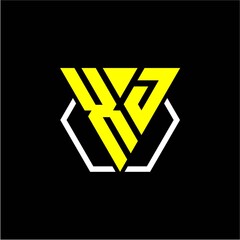 initials triangle X J has a simple modern minimalist design with cup decoration