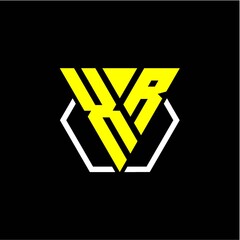 initials triangle X R has a simple modern minimalist design with cup decoration