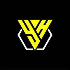 initials triangle Y H has a simple modern minimalist design with cup decoration