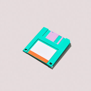 Paper craft diskette with shadows.