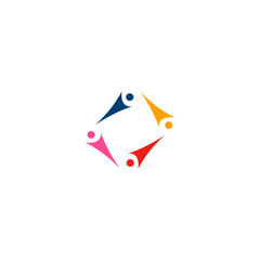 PEOPLE TOGETHER SIGN, SYMBOL, LOGO DESIGN ISOLATED ON WHITE