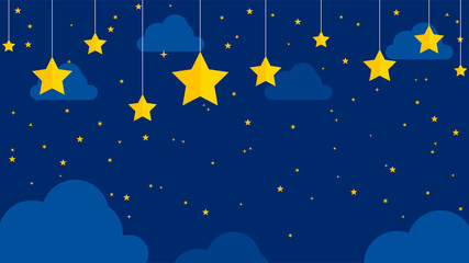 Obraz na płótnie Canvas stars and clouds at night illustration
