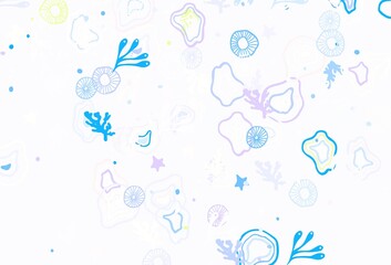 Light Green, Red vector template with chaotic shapes.