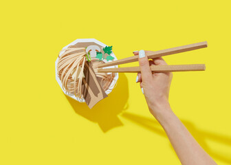 Vegetarian handmade paper Chinese food.