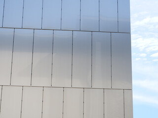 A closeup on a facade of a modern building.