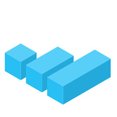 Blue figure. Geometric shape isometric figure