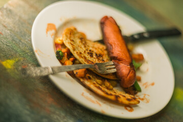 Still life- the bratwurst on the grill