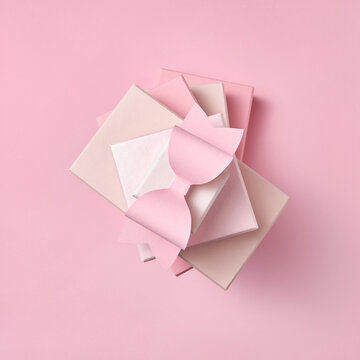 Present boxes with paper bow.
