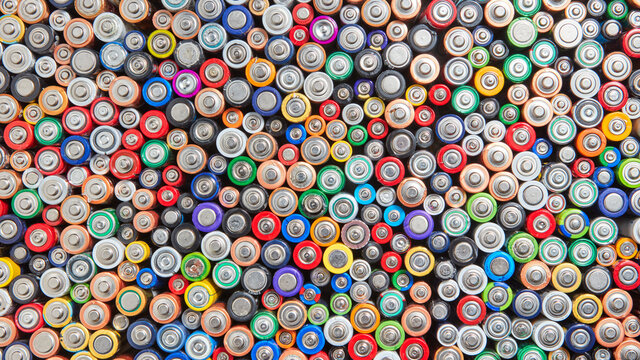 Colorful pattern from used batteries