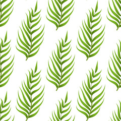 Leaves seamless pattern. Green leaf