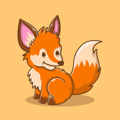 Illustration vector graphic of Cute Fox sitting