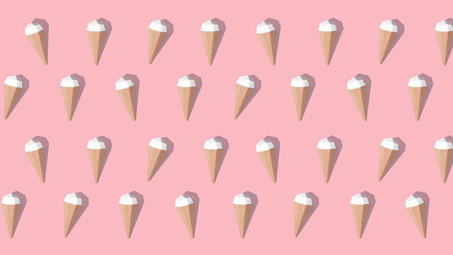Ice-cream pattern of handmade cones.