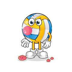 Obraz premium volleyball chewing gum vector. cartoon character