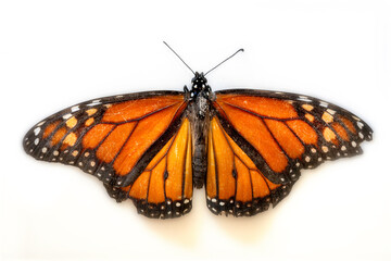 Fototapeta na wymiar Monarch Butterfly on White Background
