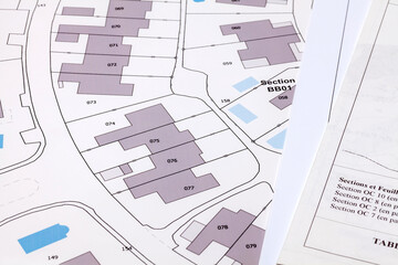 Urbanisme - Aménagement du territoire - Cartes de plan  cadastral