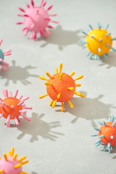 Abstract coronavirus strain model from Wuhan, China.