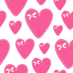 Seamless pattern heart Valentine's day vector illustration