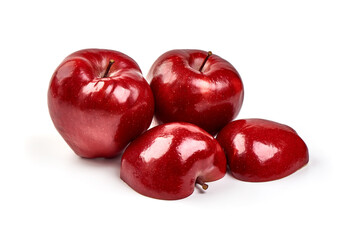 Red delicious apples, isolated on white background