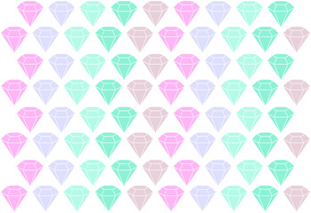 Diamond shapes different colors od stones for wall stickers