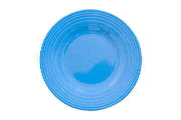 Blue dinner plate isolated on white