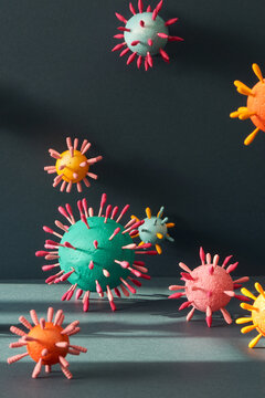 Abstract coronavirus strain model from Wuhan, China.