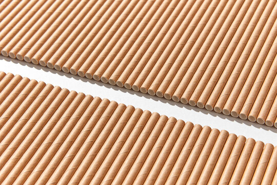 Eco-friendly disposable straws background.