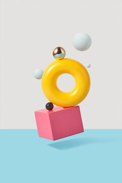 Abstract composition from balanced figures.