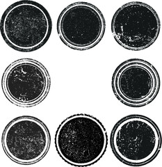 Grunge post Stamps Collection, Circles. Banners, Insignias , Logos, Icons, Labels and Badges Set . vector distress textures.blank shapes.