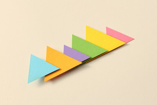 Handcraft multicolored triangular charts.