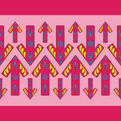 Seamless pink runic arrows, graphic design element and painting as a pattern for decorative decoration