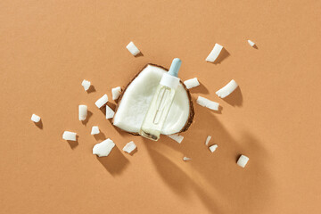 Glass bottle with coconut oil