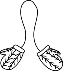 Doodle style winter mittens vector illustration for web, print, or advertising.