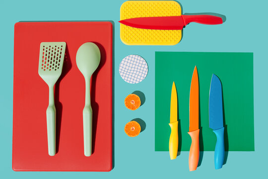 Colorful kitchen objects
