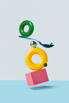 Abstract composition from balanced figures.