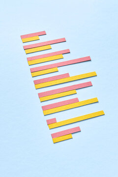 Handcraft paper colorful bar charts.
