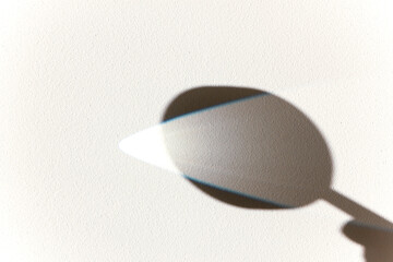 Modern realistic illustration with magnifying glass shadow light on wall background. Wall...