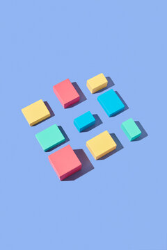 Abstract pattern from multicolored blocks.
