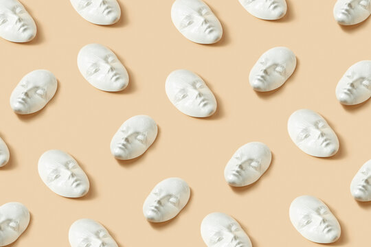 Pattern from plaster face masks.