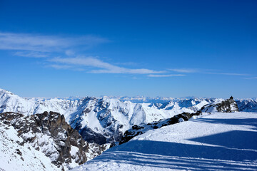 Italian Dolomites. Snow and Mountains. Winter and skiing