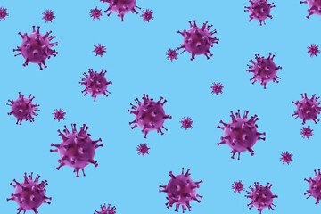 3D models of virus Covid-19 pattern.