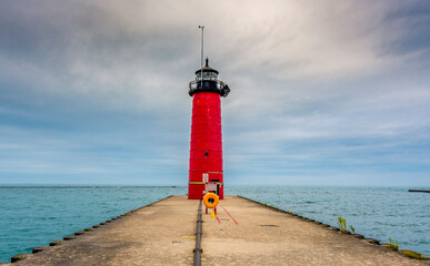 Milwaukee Pierhead Lighthouse view in Wisconsin State