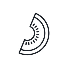Melon icon. Vector linear icon, contour, shape, outline isolated on a white background. Thin line. Modern minimalistic design. Fruits.