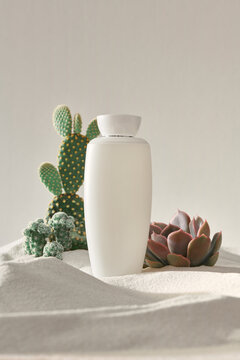 Minimalist cosmetic brand packaging mock up