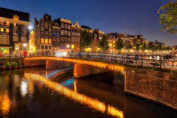 Fototapeta na wymiar Amsterdam at night, Netherlands