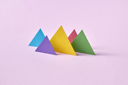 Handmade colorful vertical standing triangulars.