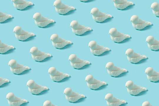 Easter birds diagonal pattern.